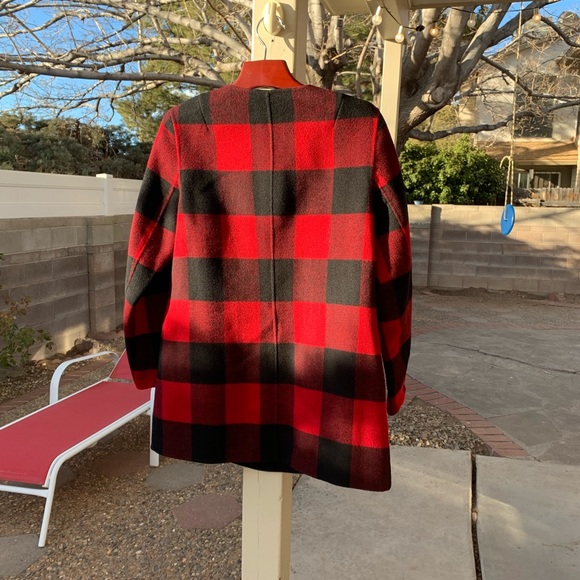 Talbots wool coat red and black plaid size S - Picture 2 of 15